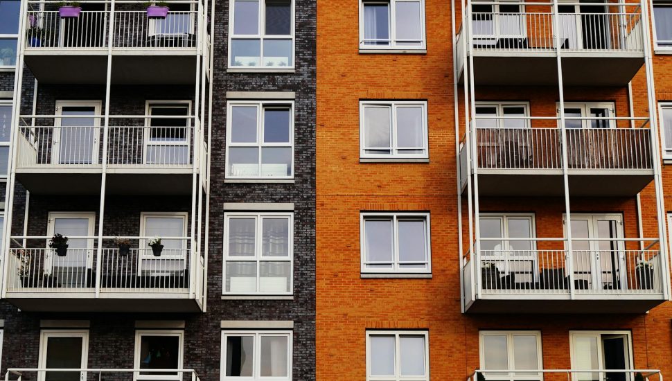 photography of orange and gray building